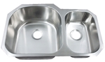 Image Leonet LE-297B Regal D-Bowl 70/30 Double Bowl Undermount Stainless Steel Kitchen