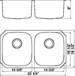 Leonet LE-191A Victoria 50/50 Double Bowl Undermount Stainless Steel Kitchen Sin | Leonet & Futura Stainless Steel Kitchen Sink